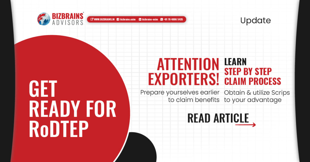 Remission of Duties or Taxes on Export Product (RoDTEP) claim process